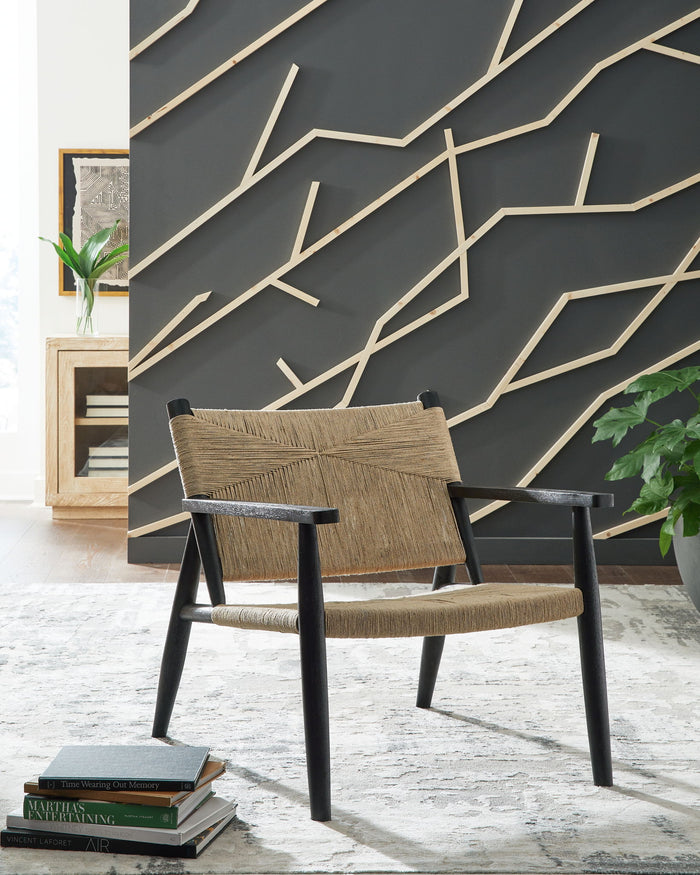 Halfmore - Accent Chair - Black / Natural image 4