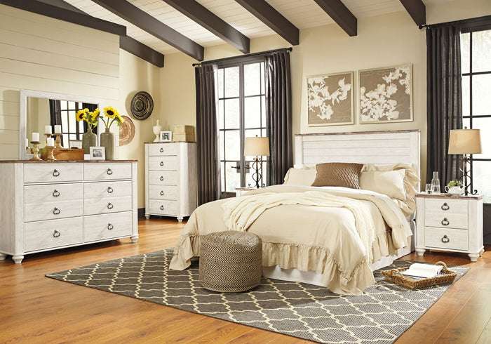 Willowton - Five Drawer Chest - Brown / Beige / White image 3