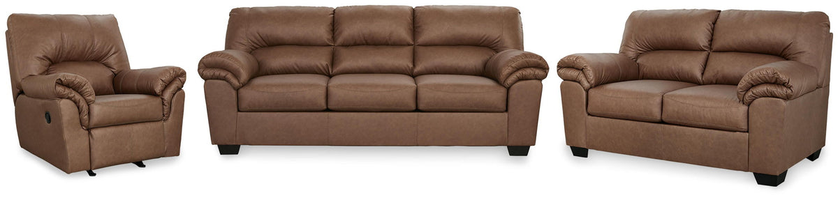 Light Brown / 3 Pc. Sofa, Loveseat, Recliner