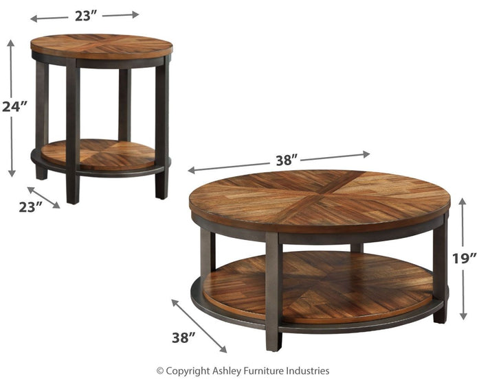 Roybeck - Occasional Table Set (Set of 3) - Light Brown / Bronze image 4