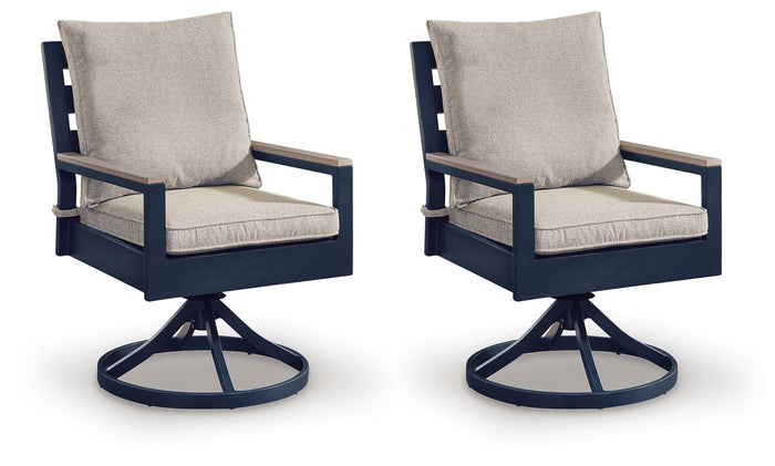 East Beach - Swivel Chair With Cushion (Set of 2) - Blue image 1