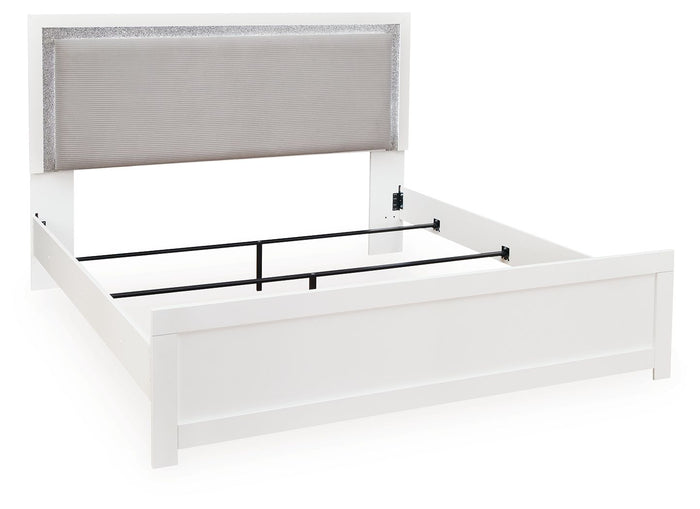 Maeling - King Upholstered Panel Bed - White image 2