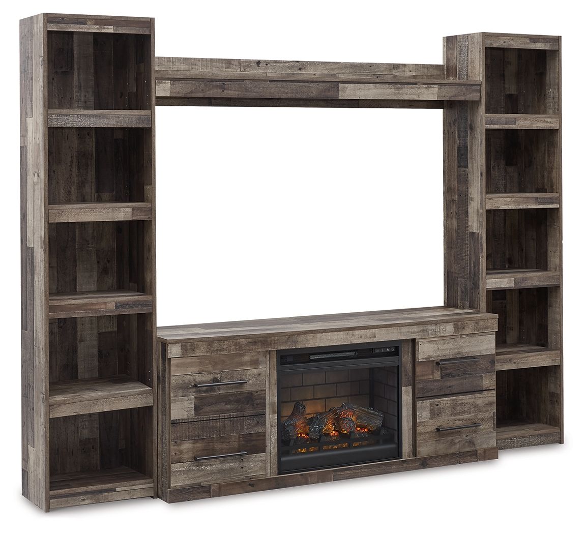 Dark Gray / 4 Pc. Entertainment Center With Electric Fireplace