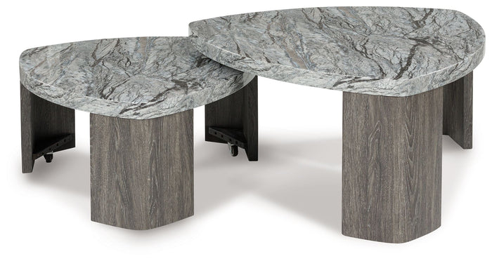 Surmour - Stacked Cocktail Table - Gray / Brown image 3