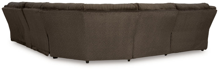 Top Tier - 6-Piece Reclining Sectional With Laf Press Back Chaise - Fabric - Chocolate image 3