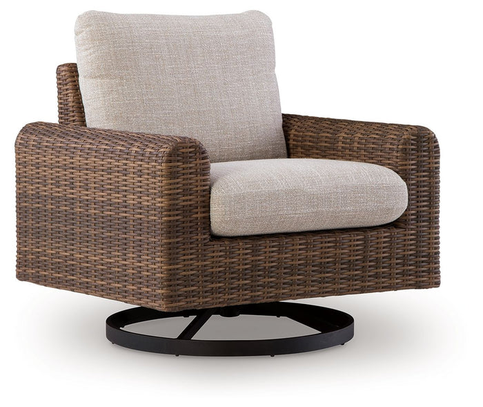 Dolan Creek - Swivel Lounge With Cushion - Gray / Brown image 1