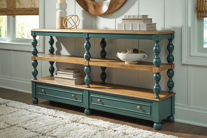 Finnworth - Console Sofa Table - Blue / Brown image 4