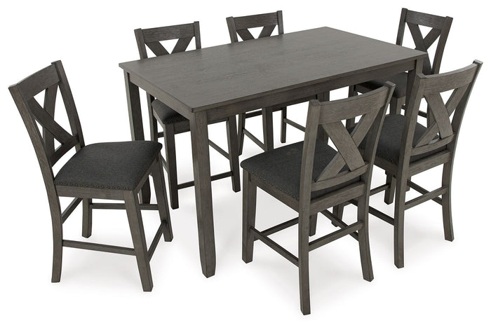 Caitbrook - Rect Drm Counter Table Set (Set of 7) - Gray image 2