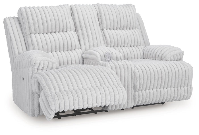 Rhines Falls - Double Reclining Power Loveseat With Console - Alloy image 4