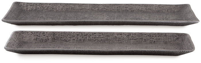Garekton - Tray Set (Set of 2) - Pewter Finish image 3
