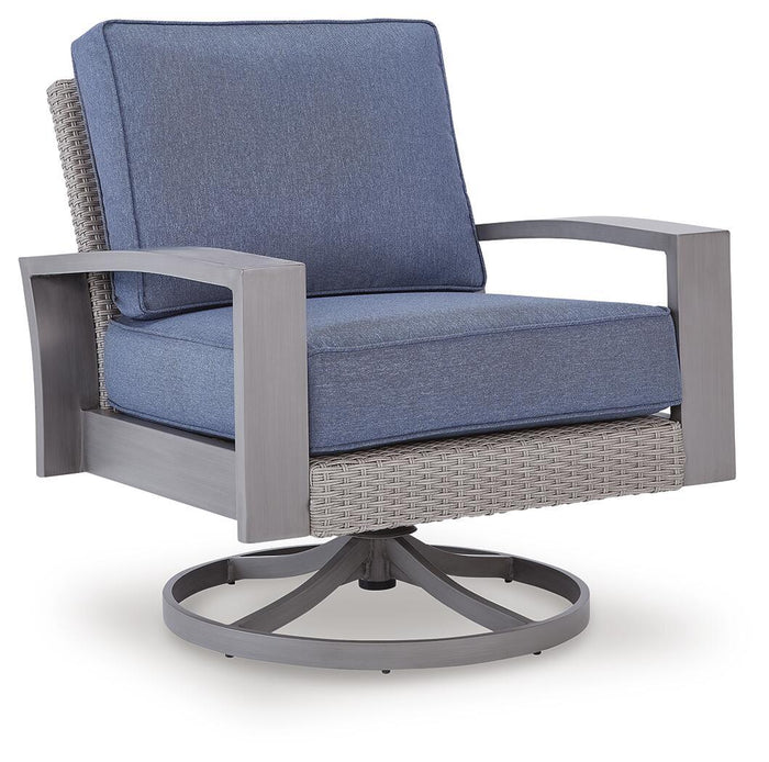 Half Moon Beach - Swivel Lounge With Cushion - Blue / Gray image 1