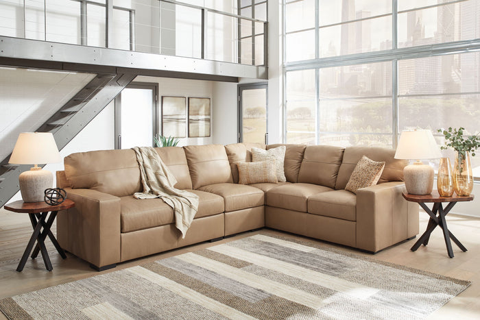 Bandon - 3-Piece Sectional With Laf Loveseat - Leather Match - Toffee image 2