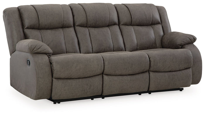 First Base - Reclining Sofa - Faux Leather - Gunmetal image 4