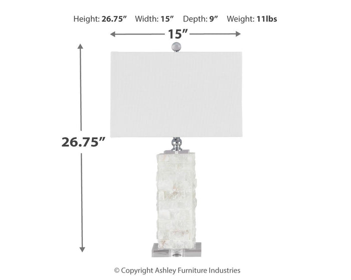 Malise - Alabaster Table Lamp  - White image 4