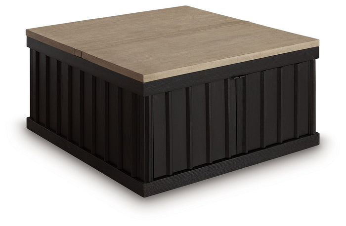 Rylandyn - Lift Top Cocktail Table - Black / Light Brown image 1