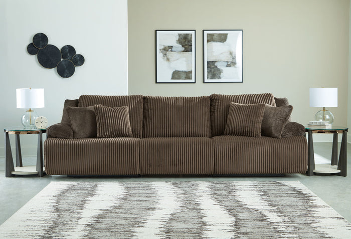 Top Tier - 3-Piece Sectional Reclining Sofa - Chocolate image 4