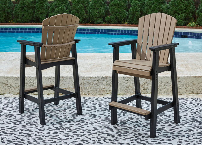 Fairen Trail - Tall Barstool (Set of 2) - Black / Driftwood image 3