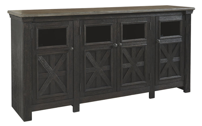 Tyler Creek - Extra Large TV Stand - Black / Gray image 1