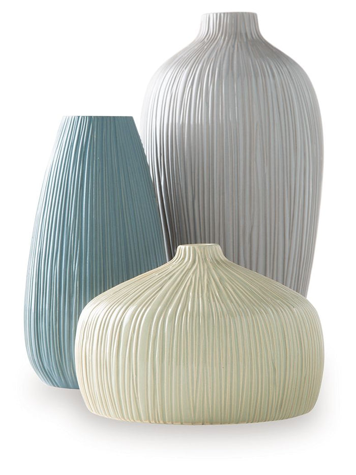 Eiderman - Vase Set (Set of 3) - Gray / Blue / Green image 2