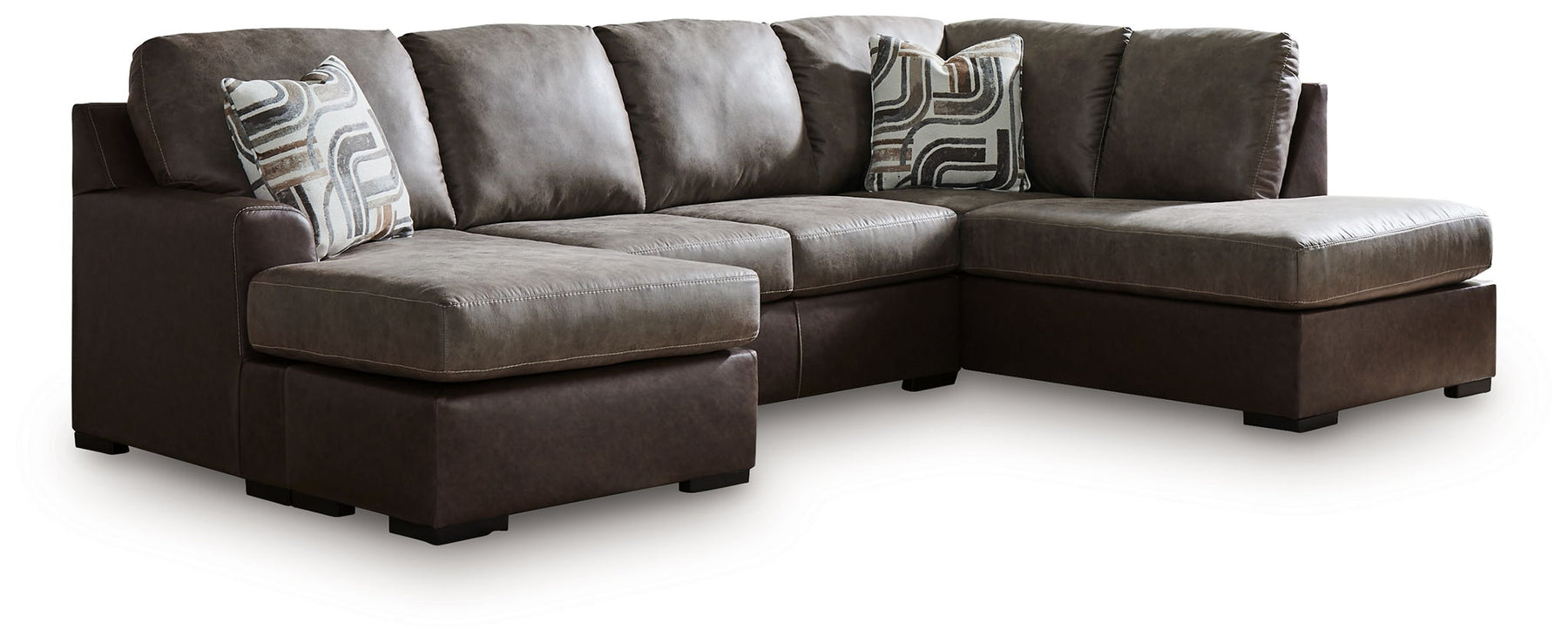 Dark Brown / 2 Pc. Right Arm Facing Corner Chaise Sectional