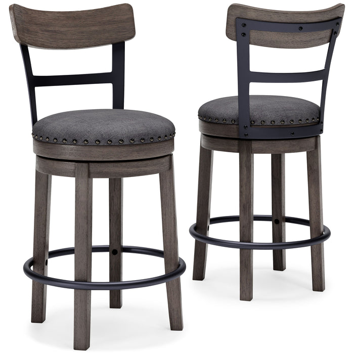 Caitbrook - UPH Swivel Barstool  - Gray image 3