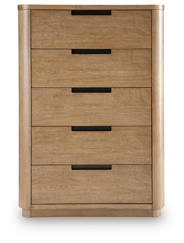 Pamaria - Five Drawer Chest - Light Brown image 4