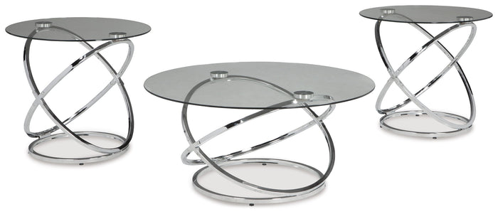 Hollynyx - Occasional Table Set (Set of 3) - Chrome Finish image 1
