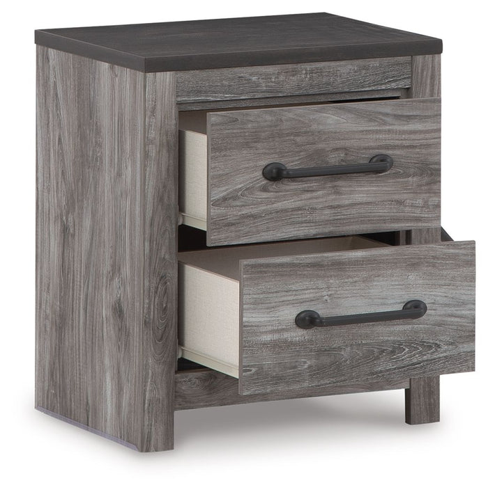 Bronyan - Two Drawer Night Stand - Dark Gray image 3