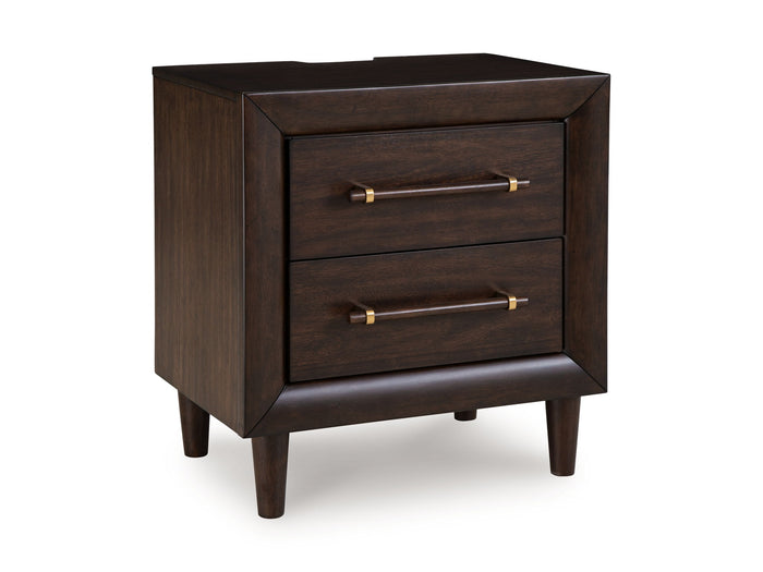 Dantenton - Two Drawer Night Stand - Merlot image 4
