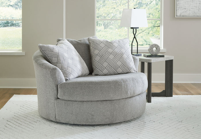 Casselbury - Oversized Swivel Accent Chair - Fabric - Cement image 4