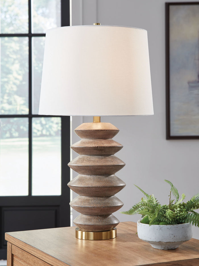 Jyllyard - Poly Table Lamp - Brown / Gold Finish image 3