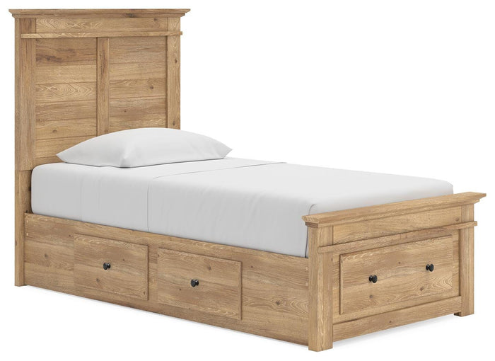 Makidern - Panel Storage Bed With Under Bed Storage Unit And Storage Footboard image 4