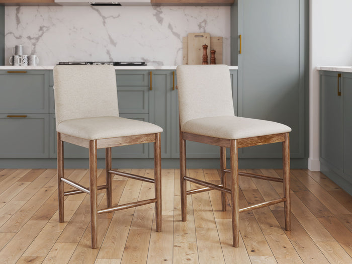 Isanti - Upholstered Barstool (Set of 2) - Light Brown image 4