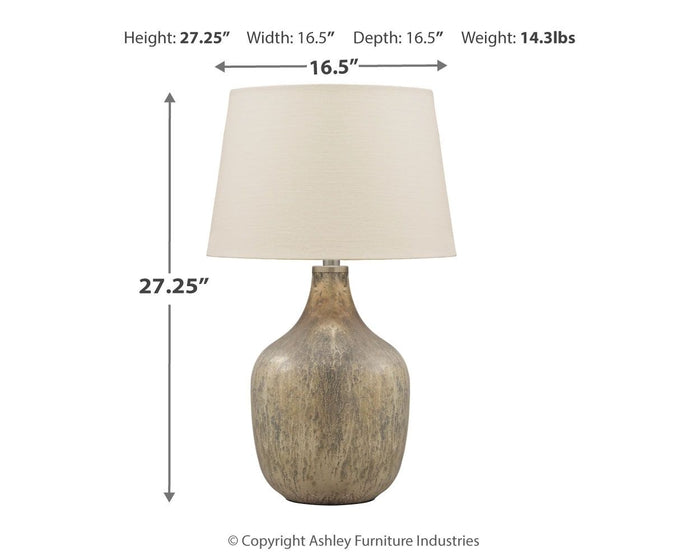 Mari - Glass Table Lamp  - Gray / Gold Finish image 3