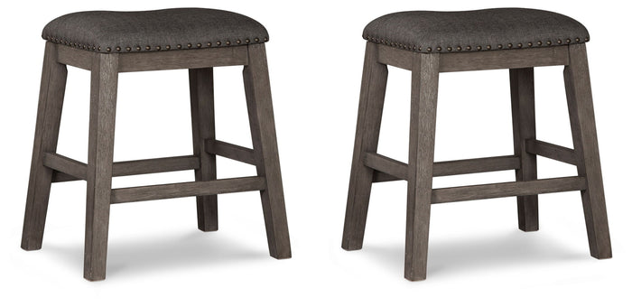 Caitbrook - Upholstered Stool (Set of 2) - Gray image 1
