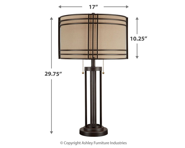 Hanswell - Metal Table Lamp  - Dark Brown image 3