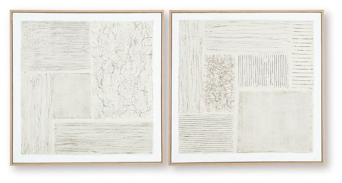 Andorfield - Wall Art Set (Set of 2) - Beige / Black / White image 1