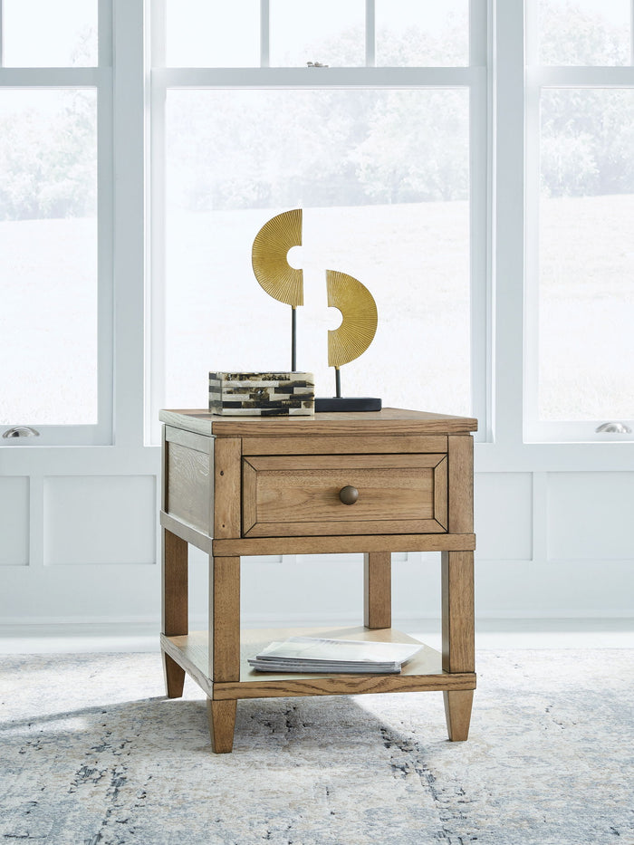 Sharlance - Rectangular End Table - Light Brown image 3