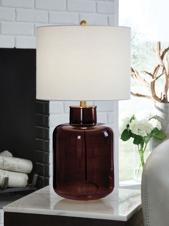 Mette - Glass Table Lamp - Brown / Gold Finish image 2