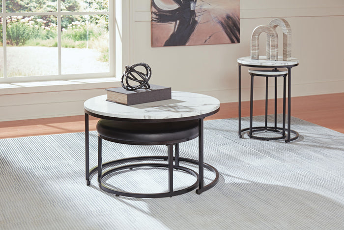 Jusmour - Occasional Nesting Table (Set of 4) - Black / White image 3