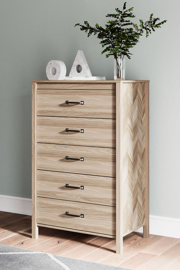 Battelle - Five Drawer Chest - Tan image 3