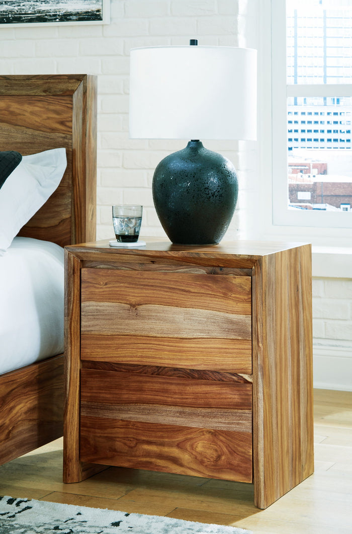 Dressonni - Two Drawer Night Stand - Brown image 3