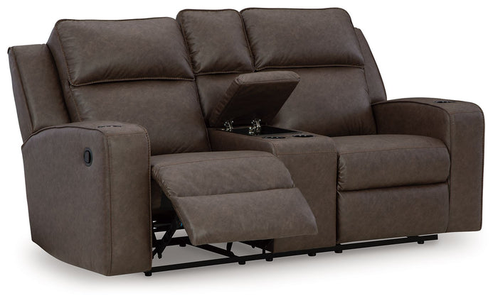 Lavenhorne - Dbl Rec Loveseat W/Console - Granite image 4