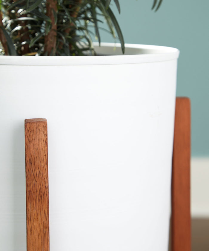Dorcey - Planter Set (Set of 2) - White / Brown image 2