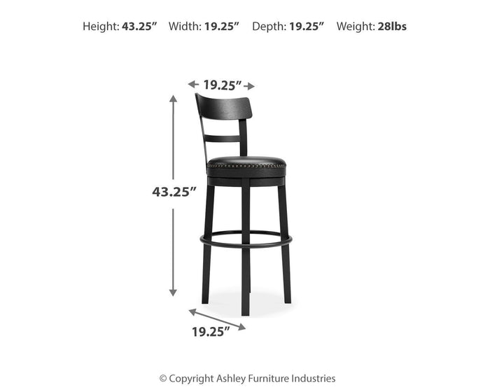 Valebeck - Tall Upholstered Swivel Barstool image 10