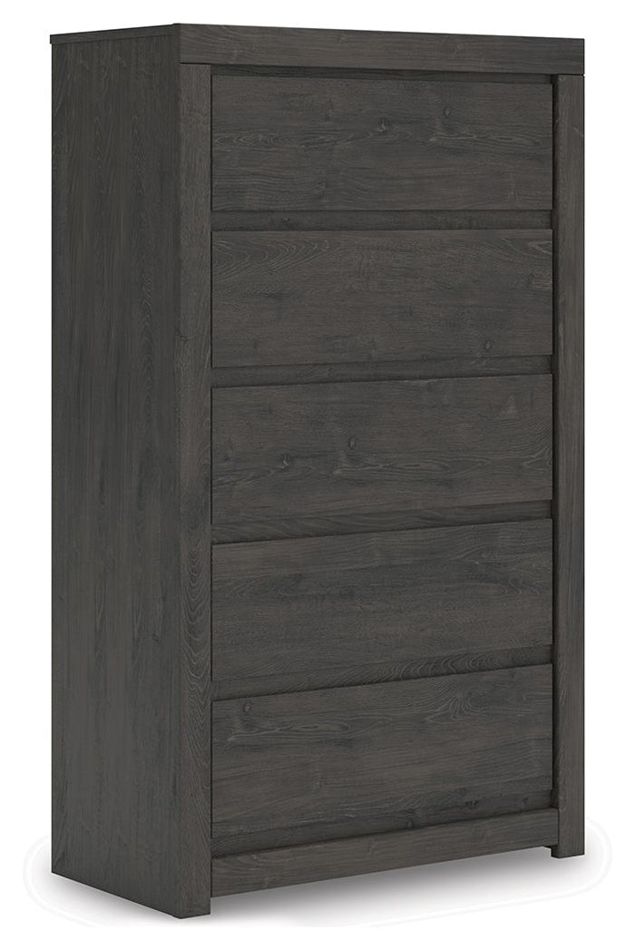 Fraluna - Five Drawer Chest - Charcoal image 1