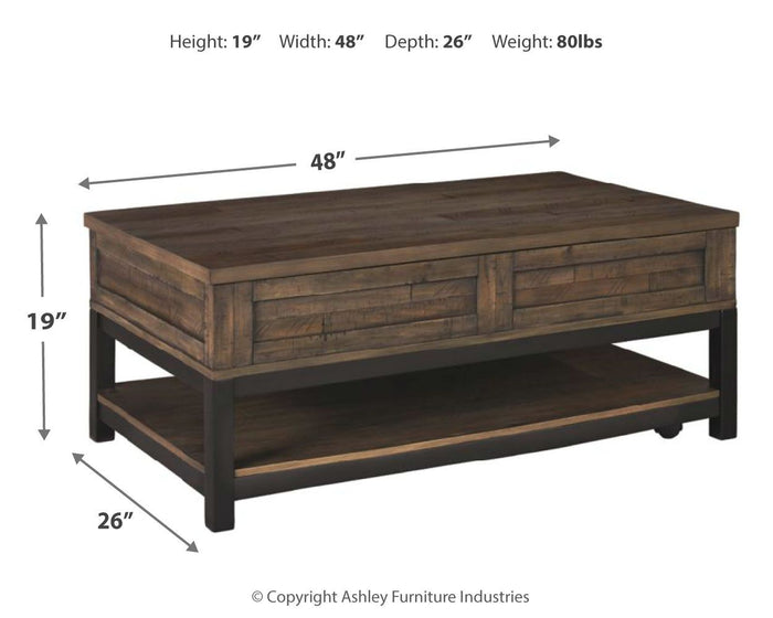 Johurst - LIFT TOP COCKTAIL TABLE - Grayish Brown image 3