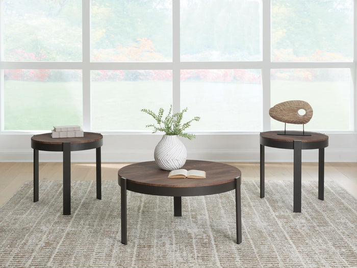 Horizon Hills - Occasional Table Set (Set of 3) - Brown / Black image 2