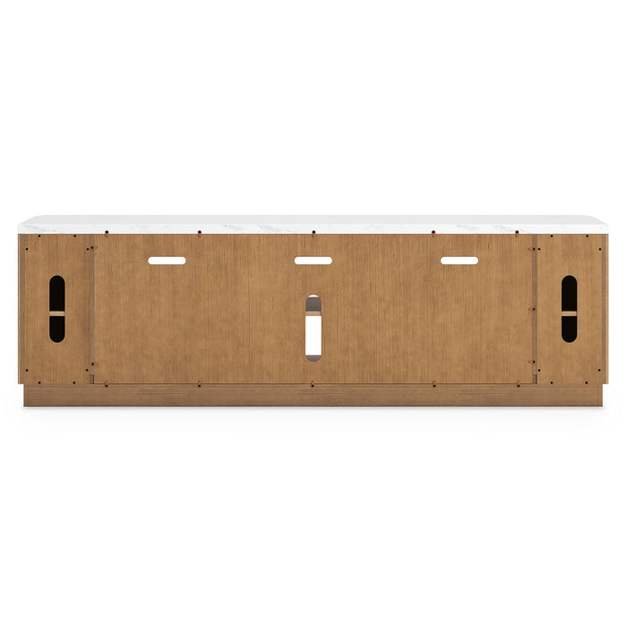 Camdill - XL TV Stand With Fireplace Option - Light Brown image 2