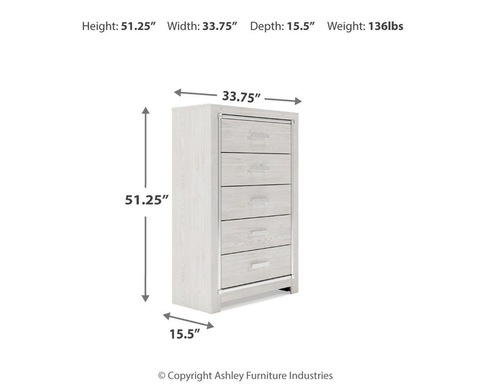 Altyra - Five Drawer Chest - White image 4